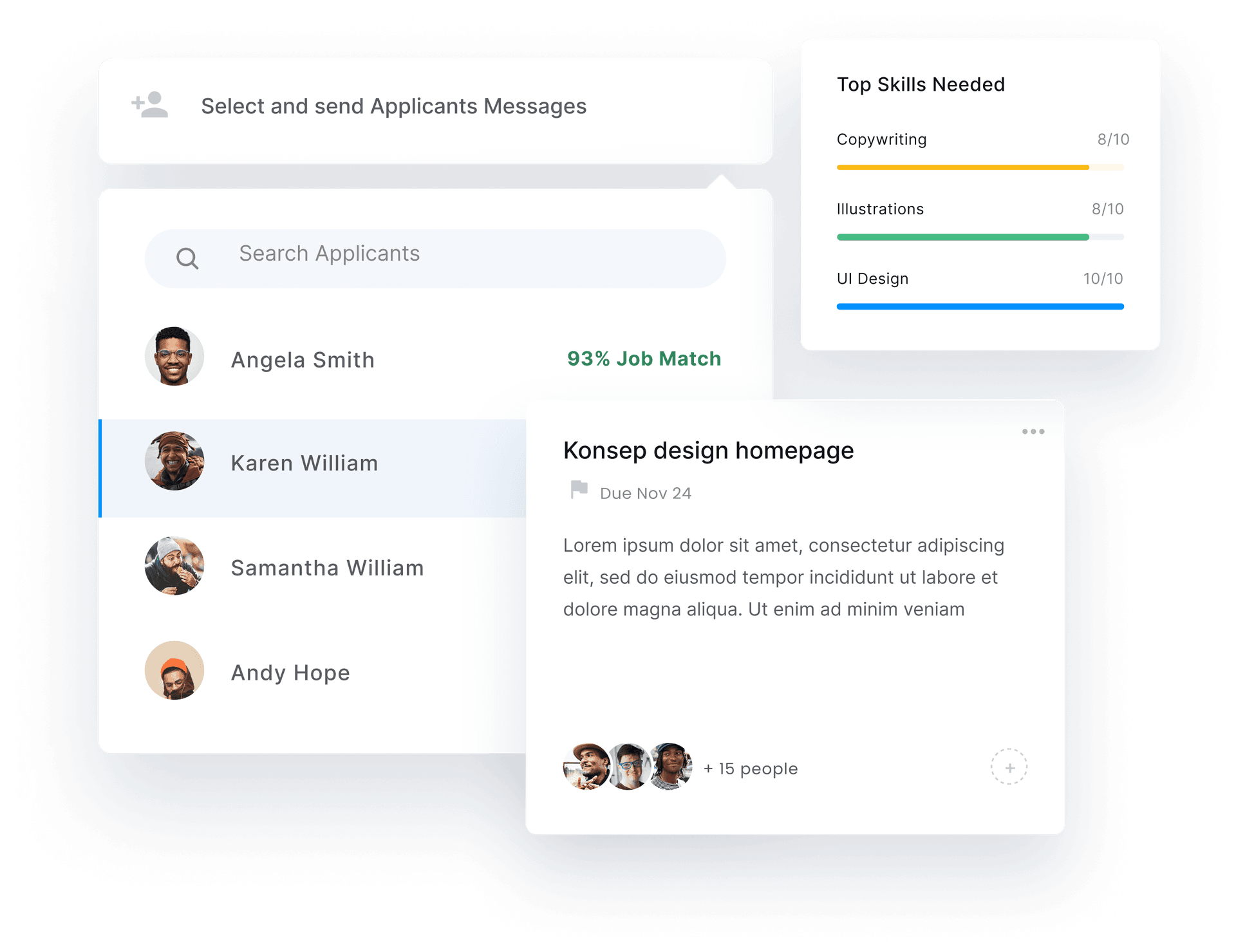 Hiring dashboard visual